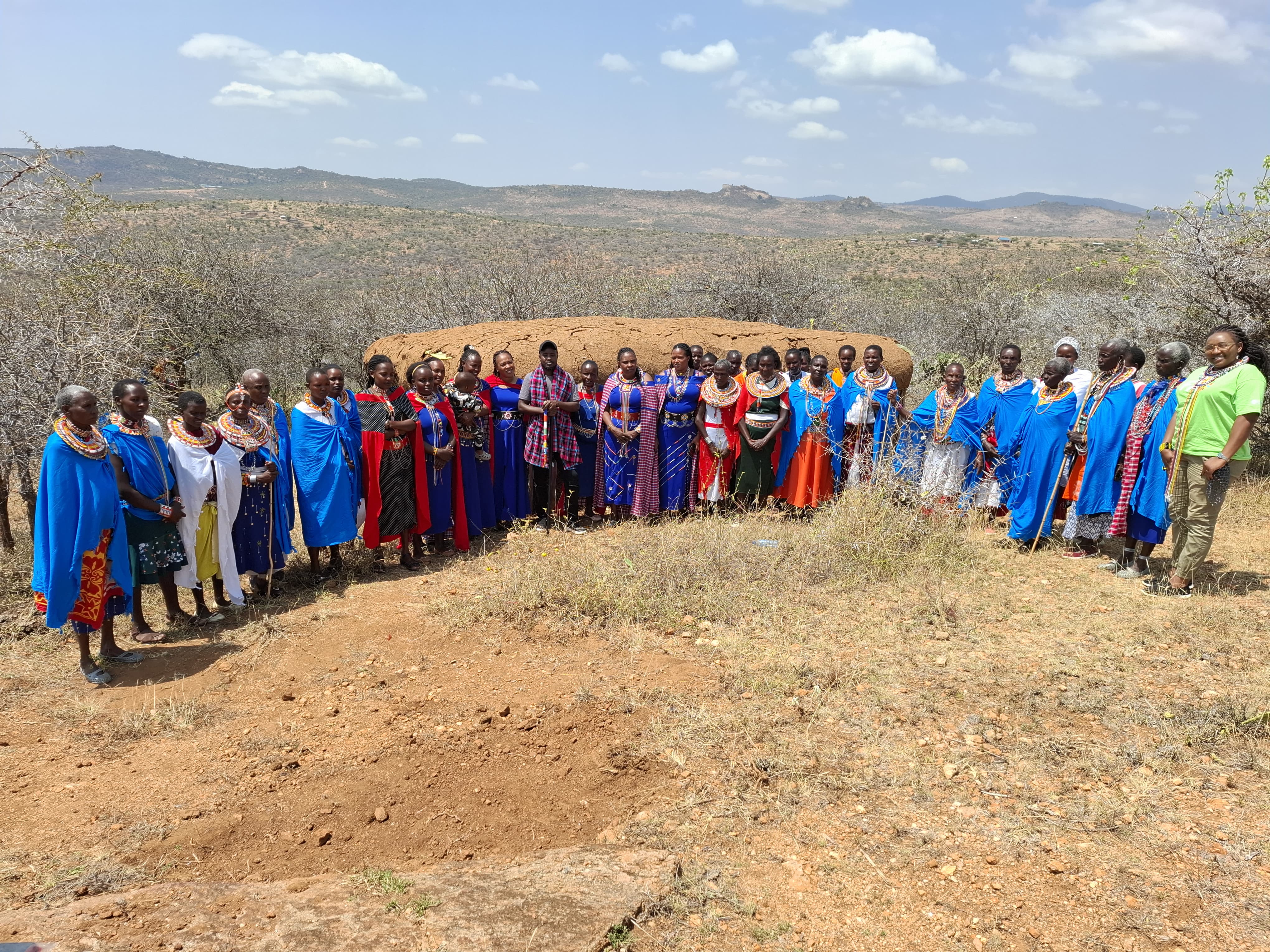 Community group gathered outdoors in Laikipia